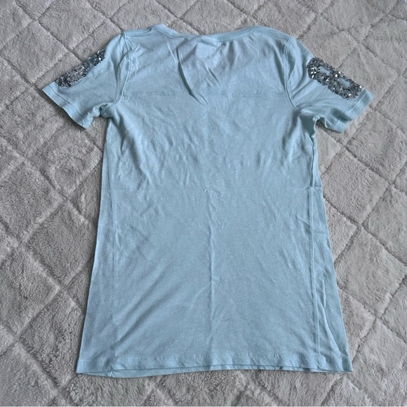 Victoria's Secret PINK | Short Sleeve Seafoam Bling Tee Shirt | Size Medium - Picture 3 of 11
